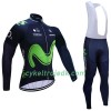 Cykeltøj Langærmet + Bib Cykelbukser 2017 Movistar Team N001